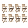 Image de Lot de 8 chaise en acacia non pliable exterieur gris