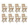 Image de Chaises pliables d extérieur et coussins lot de 8 Bois d acacia