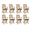 Image de Lot de 8 chaise exterieur non pliable en acacia marron