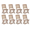 Image de Lot de 8 chaise H. 91 cm non pliable en acacia exterieur naturel