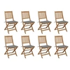 Image de Tuinstoelen 8 st inklapbaar met kussens massief acaciahout3075114