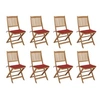 Image de Tuinstoelen 8 st inklapbaar met kussens massief acaciahout3075119