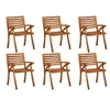Image de Lot de 6 chaise H. 87 cm non pliable exterieur en acacia bois
