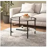 Image de Table à thé Noir et marbre blanc 70 cm Verre trempé331620