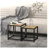 Image de Tables à thé 2 pcs MDF Noir et jaune331656
