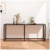 Image de Table console Noir 180x35x75,5 cm Verre trempé331683