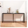 Image de Table console Marbre noir 180x35x75,5 cm Verre trempé