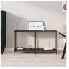 Image de Table console Noir 140x35x75,5 cm Verre trempé