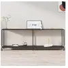 Image de Table console Noir 220x35x75,5 cm Verre trempé