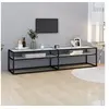 Image de Meuble TV Marbre blanc 180x40x40,5 cm Verre trempé
