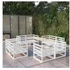 Image de Salon de jardin modulable bois massif blanc 8 pieces 8 personnes