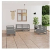 Image de Salon de jardin 6 pcs Gris Bois de pin massif