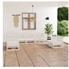 Image de Salon de Jardin 7 pcs Ensemble de Meubles d'Extérieur Mobilier de Patio Mobilier de Jardin Meubles de Terrasse Blanc 3075450
