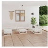 Image de Salon de jardin modulable bois massif blanc 8 pieces 70.0 x 70 x 30 8 personnes