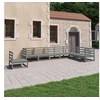 Image de Salon de jardin bois massif gris 8 pieces 70.0 x 70.0 x 70.0 8 personnes