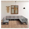 Image de Salon de jardin bois massif 9 personnes gris 70 x 70 x 67 cm 9 pieces