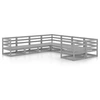 Image de Salon de jardin modulable bois massif gris 8 pieces 70.0 x 70.0 x 70.0 8 personnes