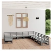 Image de Salon de jardin modulable bois massif gris 7 pieces 11 personnes