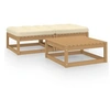 Image de Salon de jardin bois massif beige 3 pieces 3 personnes