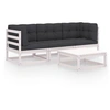 Image de Salon de jardin modulable 4 pieces bois massif 4 personnes 70 x 70 x 67 cm gris