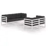Image de Salon de jardin modulable 6 pieces gris 6 personnes 70 x 70 x 67 cm bois massif