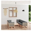 Image de Salon de jardin modulable gris 8 pieces bois massif 70 x 70 x 67 cm 8 personnes