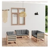 Image de 6-delige Loungeset met kussens massief grenenhout3076489