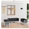 Image de Bois massif 7 personnes gris 7 pieces 70 x 70 x 67 salon de jardin modulable