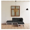 Image de Salon de jardin modulable 4 pieces bois massif gris 70 x 70 x 67 cm 4 personnes