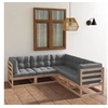 Image de 5-delige Loungeset met kussens massief grenenhout3076544