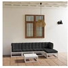 Image de Salon de jardin modulable 6 personnes gris bois massif 70.0 x 70 x 30 cm 6 pieces