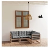 Image de Salon de jardin 4 pcs avec coussins Bois de pin massif