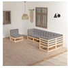 Image de Salon de jardin 6 pcs avec coussins Bois de pin massif