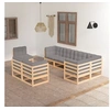 Image de 8 personnes gris 8 pieces salon de jardin modulable 70 x 70 x 67 bois massif