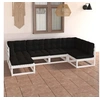 Image de Salon de jardin 6 pcs avec coussins Bois de pin massif
