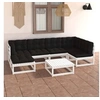 Image de Salon de jardin modulable bois massif gris 7 pieces 70.0 x 70 x 30 7 personnes