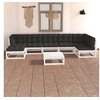 Image de Salon de jardin 8 pcs avec coussins Bois de pin massif