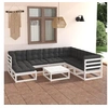 Image de Salon de jardin 8 pcs avec coussins Bois de pin massif