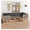 Image de Salon de jardin bois massif gris 4 pieces 6 personnes