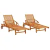 Image de Chaises longues lot de 2 Bois d acacia solide