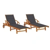 Image de Chaises longues lot de 2 avec coussins Bois d'acacia solide3077330
