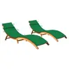 Image de Chaises longues lot de 2 avec coussins Bois d acacia solide