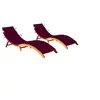 Image de Chaises longues lot de 2 avec coussins Bois d acacia solide