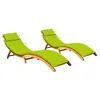 Image de Chaises longues lot de 2 avec coussins Bois d acacia solide