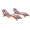 Image de Chaises longues lot de 2 avec coussins Bois d acacia solide