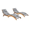 Image de Chaises longues lot de 2 avec coussins Bois d'acacia solide3077375