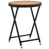 Image de Table à thé Noir 60 cm Résine tressée et bois d acacia solide