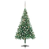 Image de Arbre de Noël Artificiel Pré-éclairé/Boules, Sapin de Noël avec LED, Décoration de Vacances, Ornement de Fête Intérieur Extérieur, 120 cm 230