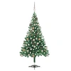 Image de Arbre de Noël Artificiel Pré-éclairé/Boules, Sapin de Noël avec LED, Décoration de Vacances, Ornement de Fête Intérieur Extérieur, 180 cm 564