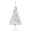 Image de Arbre de Noël Artificiel Pré-éclairé/Boules, Sapin de Noël avec LED, Décoration de Vacances, Ornement de Fête Intérieur Extérieur, 120 cm 230